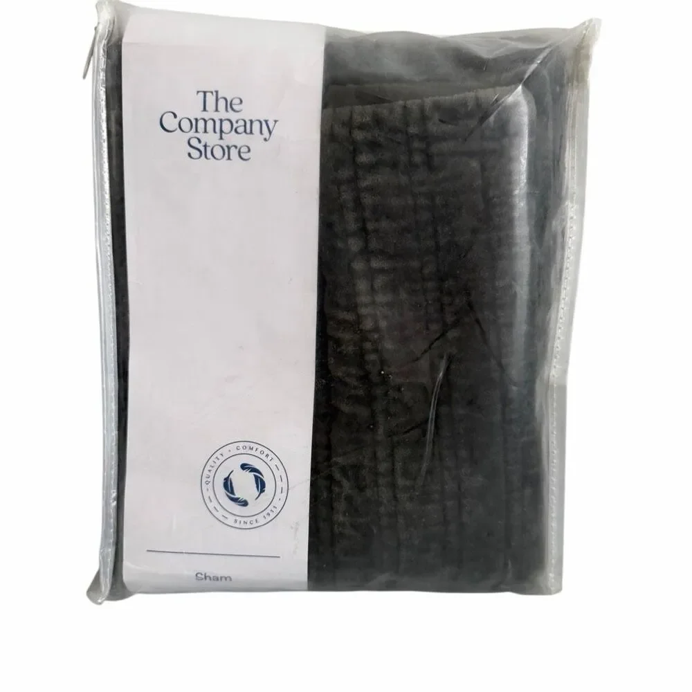 The Company Store Legends Luxury Line Stitch Quilted Sham NWT Olive Standard